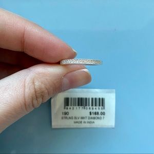 Ensley Sterling Silver Band Ring In White Diamond